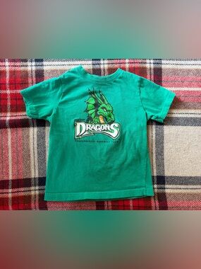 Green Dayton Dragons Baseball Graphic Kids T-Shirt